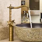Industrial Widespread Bathroom Faucet Cross Handle Medium Sink Faucet