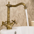 Industrial Widespread Bathroom Faucet Cross Handle Medium Sink Faucet