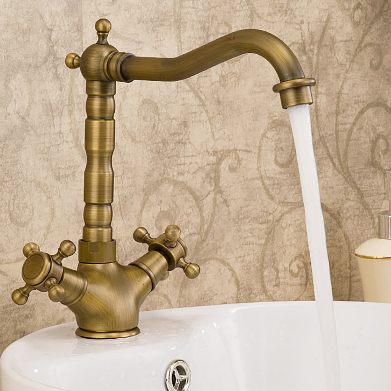 Industrial Widespread Bathroom Faucet Cross Handle Medium Sink Faucet