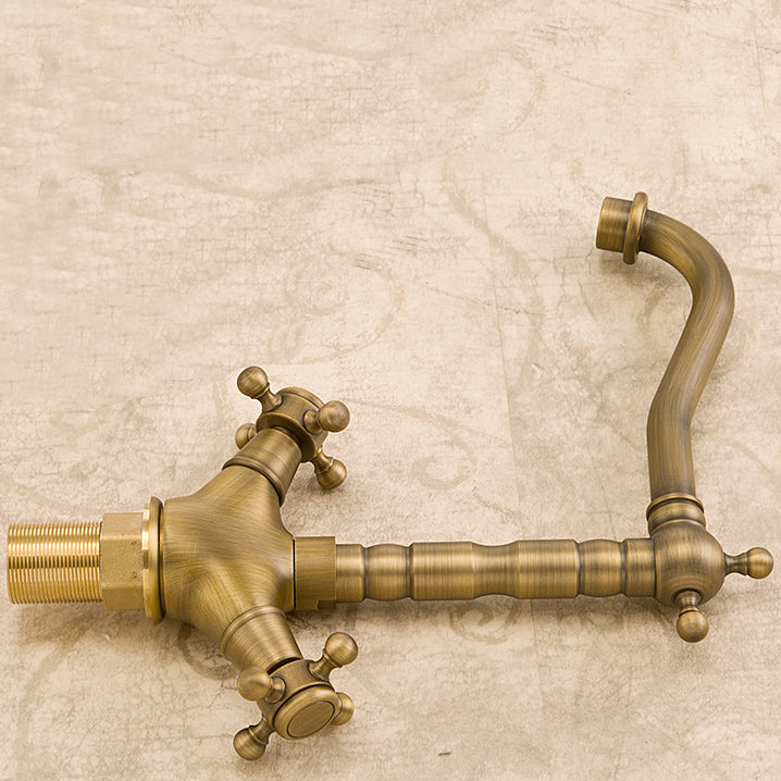 Industrial Widespread Bathroom Faucet Cross Handle Medium Sink Faucet