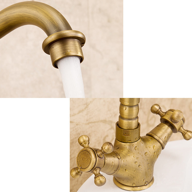 Industrial Widespread Bathroom Faucet Cross Handle Medium Sink Faucet