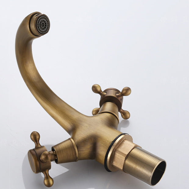 Button Handle Widespread Bathroom Faucet Industrial Sink Faucet