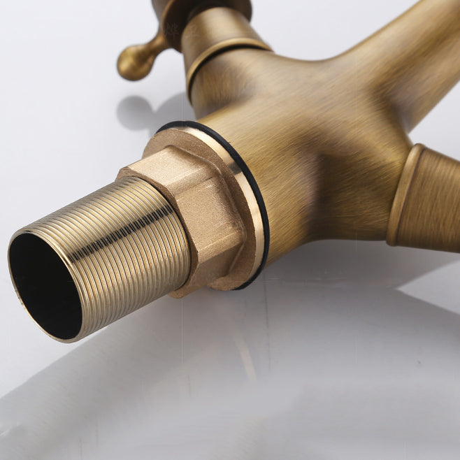 Button Handle Widespread Bathroom Faucet Industrial Sink Faucet