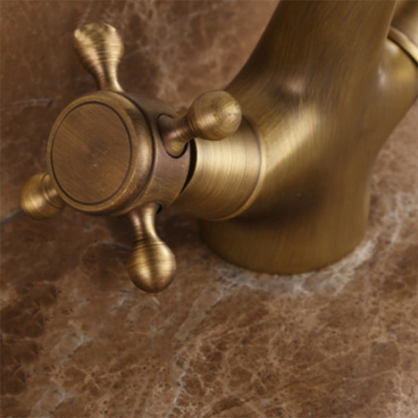 Button Handle Widespread Bathroom Faucet Industrial Sink Faucet