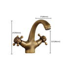 Button Handle Widespread Bathroom Faucet Industrial Sink Faucet