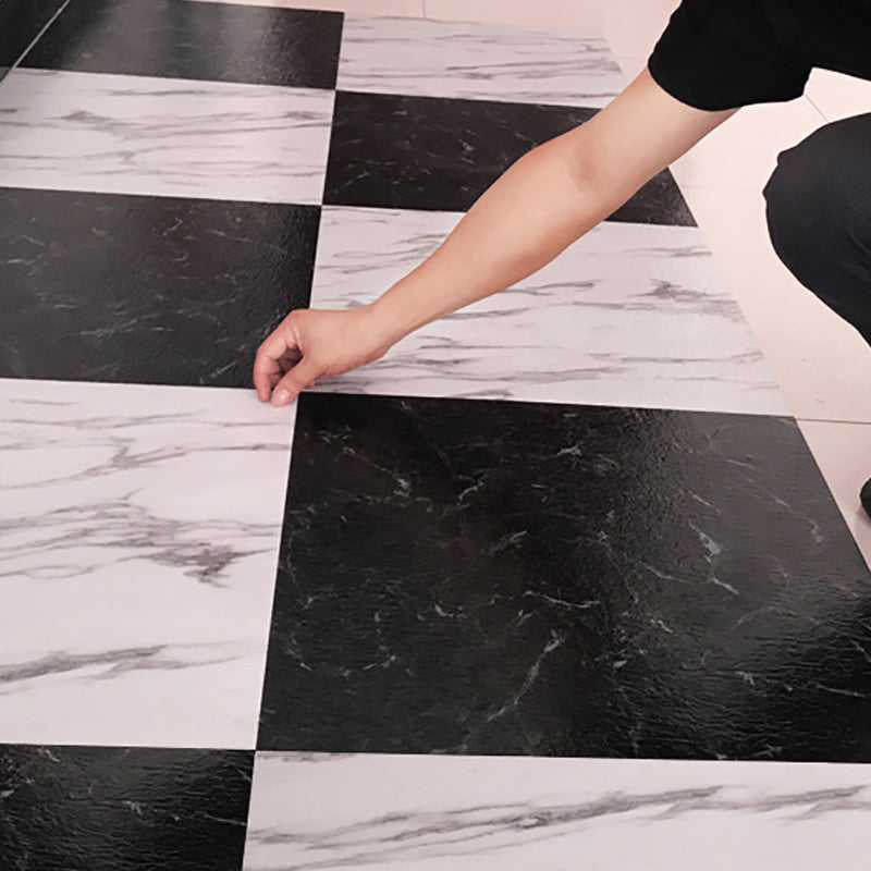 Modern Water-Repellent Plastic Flooring Fabric Look Square Edge Floor Tiles
