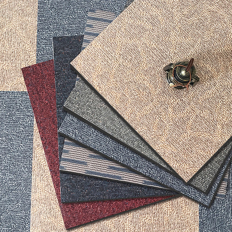 Modern Water-Repellent Plastic Flooring Fabric Look Square Edge Floor Tiles