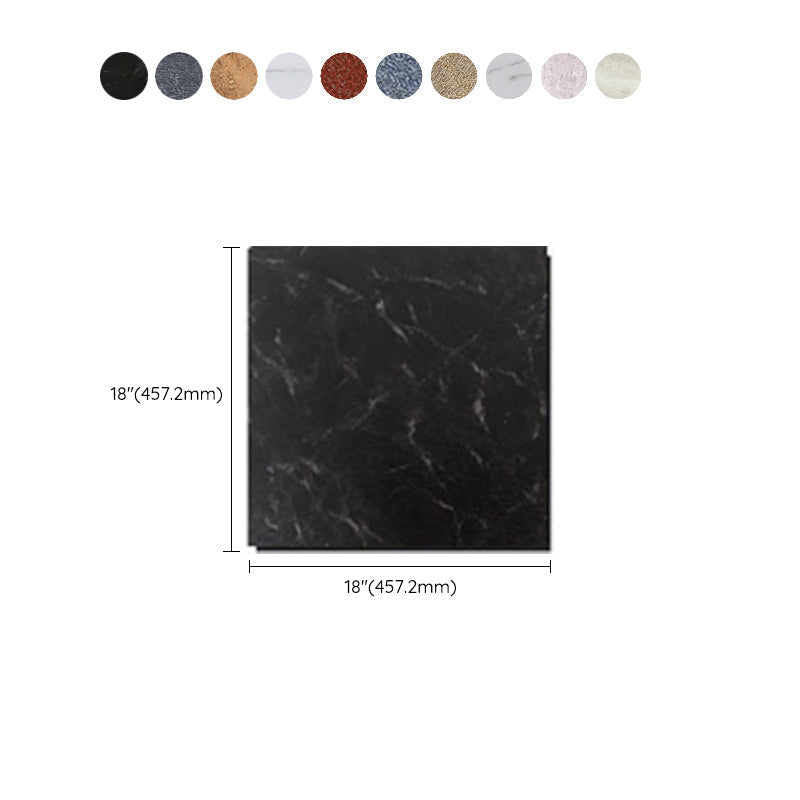 Modern Water-Repellent Plastic Flooring Fabric Look Square Edge Floor Tiles