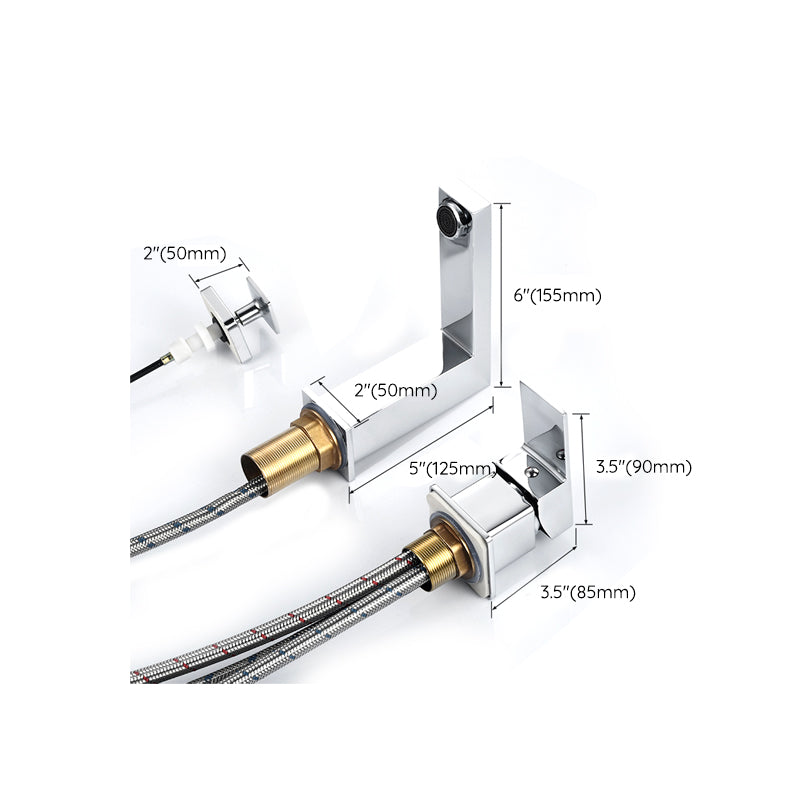 Contemporary Bath Faucet Trim Deck Mounted Low Arc Bathroom Faucet