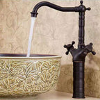 Industrial Widespread Bathtub Faucet with Cross Handles Sink Faucet
