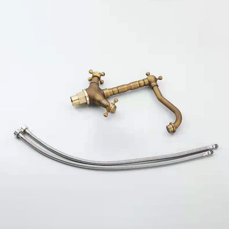 Industrial Widespread Bathtub Faucet with Cross Handles Sink Faucet