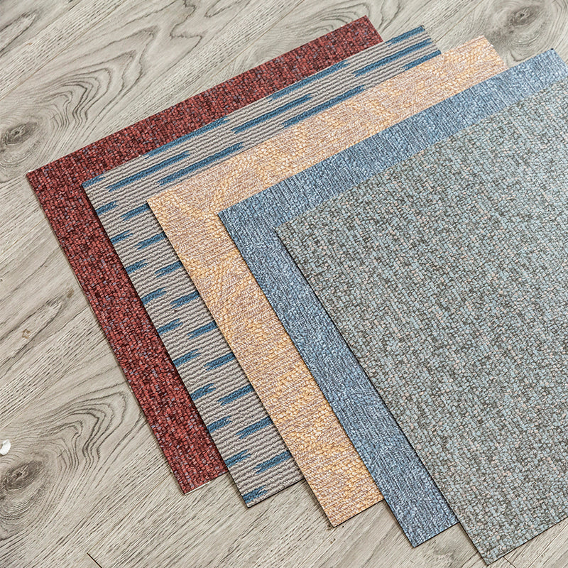 Square Plastic Flooring Water Repellent Peel and Stick Tiles Floor Leather