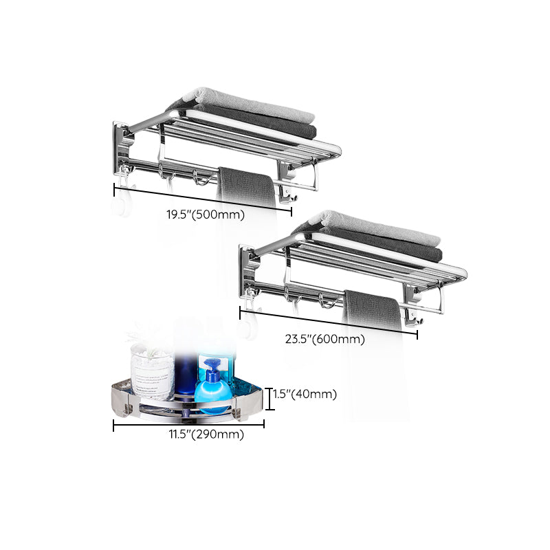 Polished Chrome Bathroom Accessory Set Modern Bathroom Shelf Stainless Steel