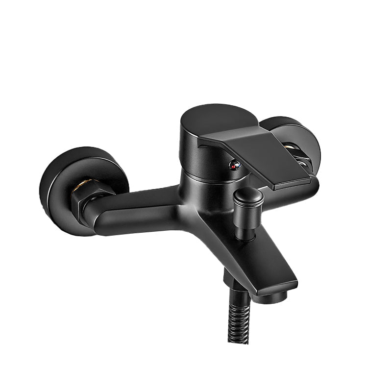 Wall-mounted fixed bathtub faucet lever handle with hand shower