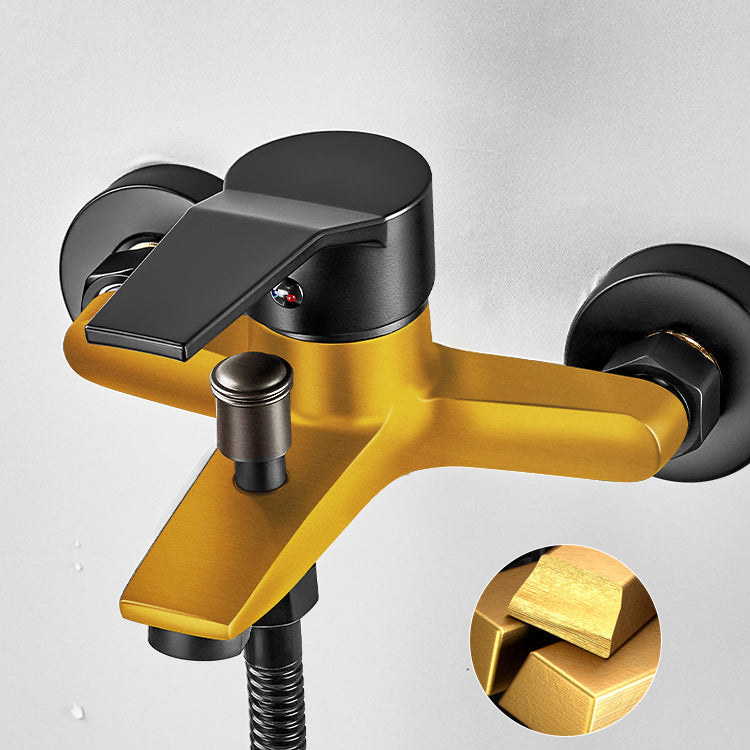 Wall-mounted fixed bathtub faucet lever handle with hand shower