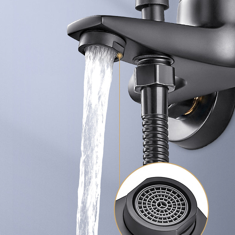 Wall-mounted fixed bathtub faucet lever handle with hand shower