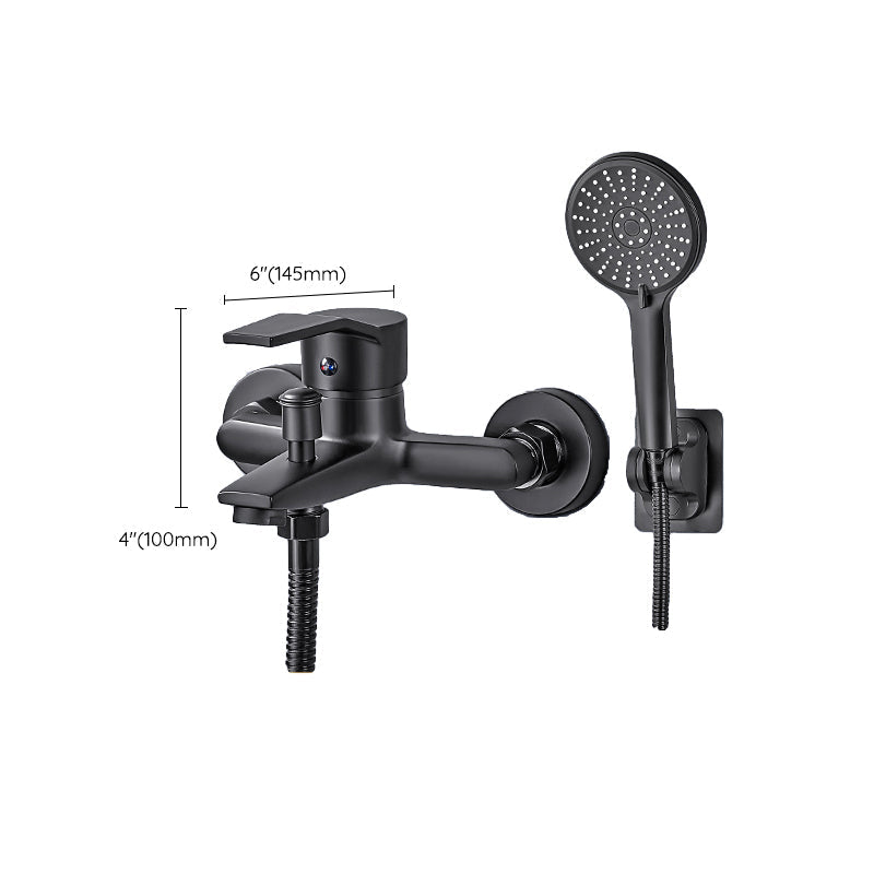Wall-mounted fixed bathtub faucet lever handle with hand shower