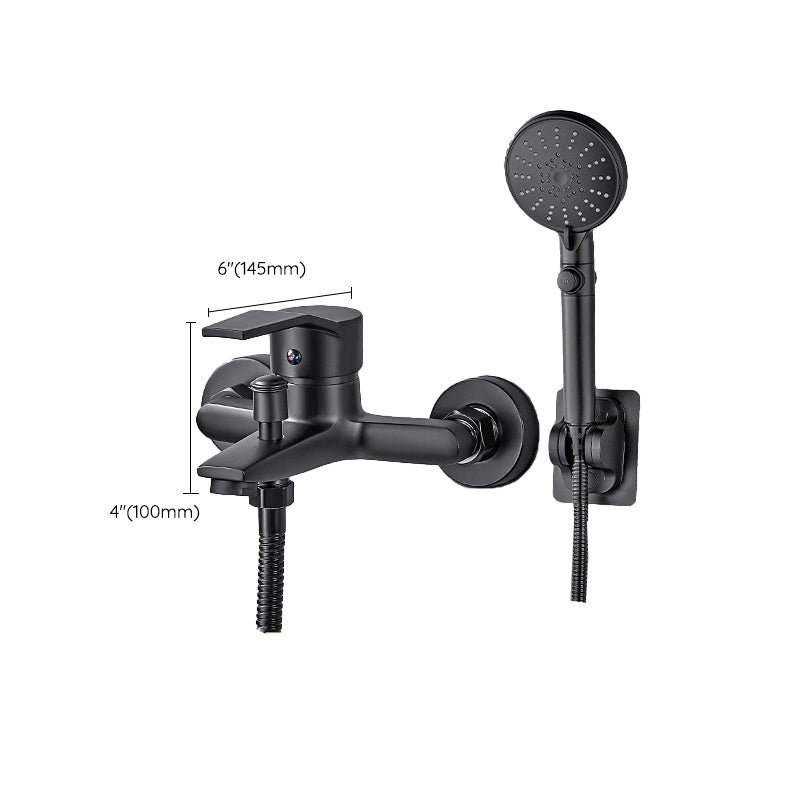 Wall-mounted fixed bathtub faucet lever handle with hand shower
