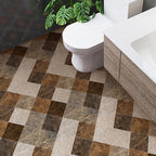Brown non-slip floor tile 30 cm x 60 cm brick effect single tile PVC