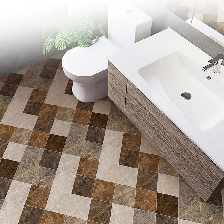 Brown non-slip floor tile 30 cm x 60 cm brick effect single tile PVC