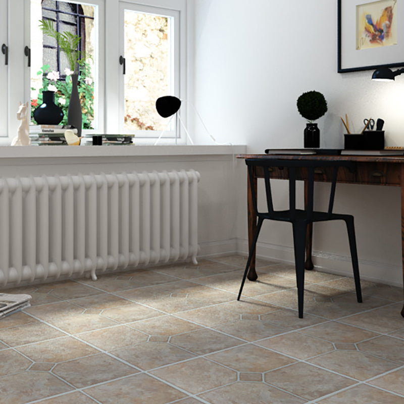 Modern Stone Look Plastic Flooring Waterproof Tiles with Square Edge