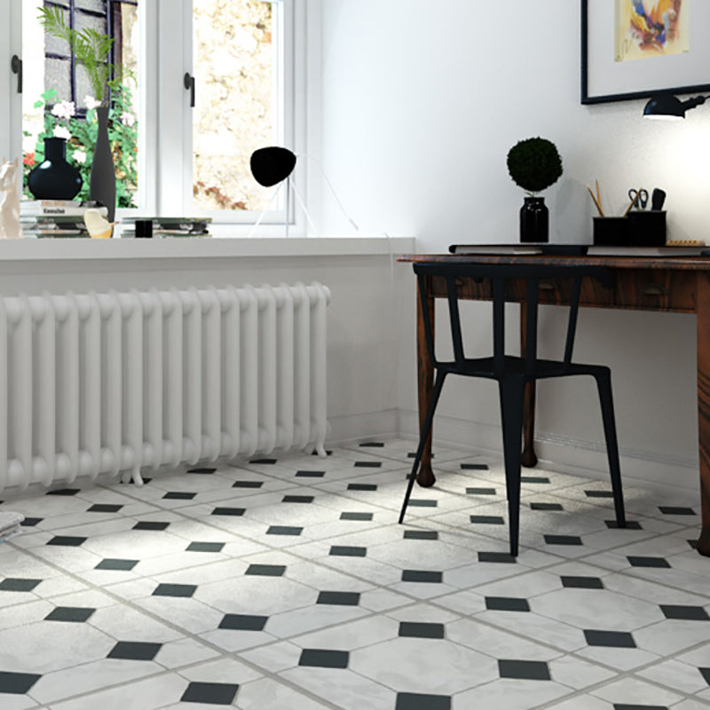Modern Stone Look Plastic Flooring Waterproof Tiles with Square Edge