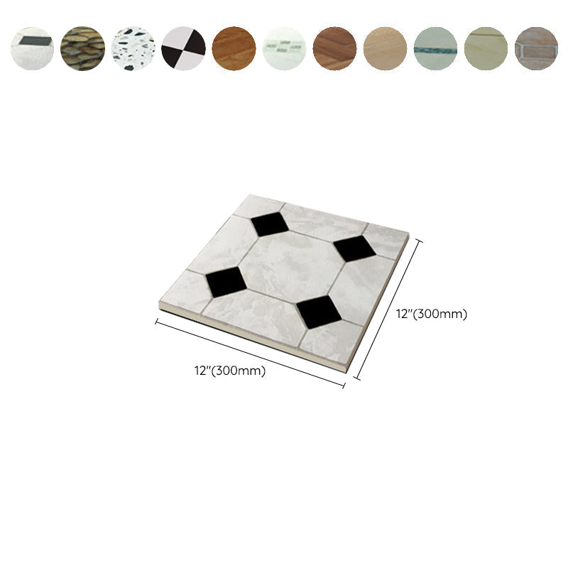 Modern Stone Look Plastic Flooring Waterproof Tiles with Square Edge
