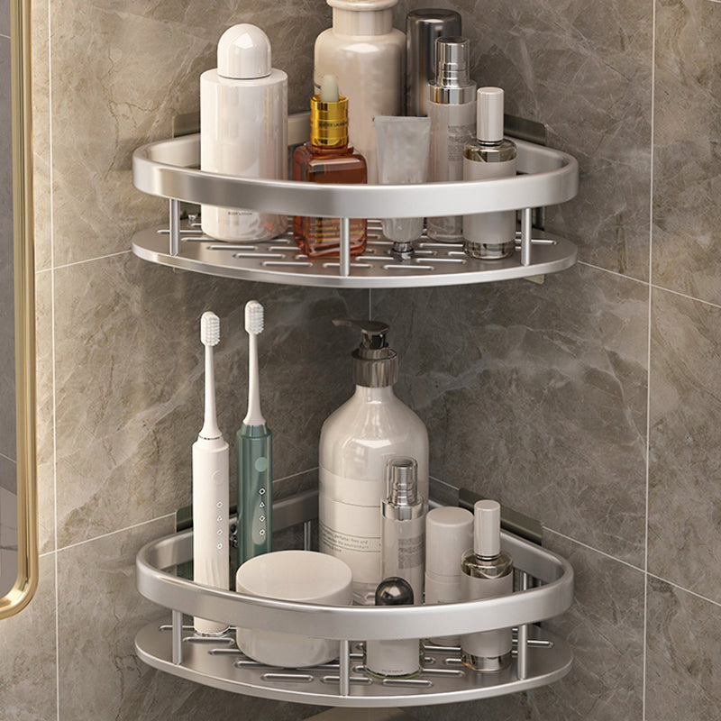 Silver/Black Bathroom Accessories Set Modern 1/2/3 - Piece Bathroom Shelf