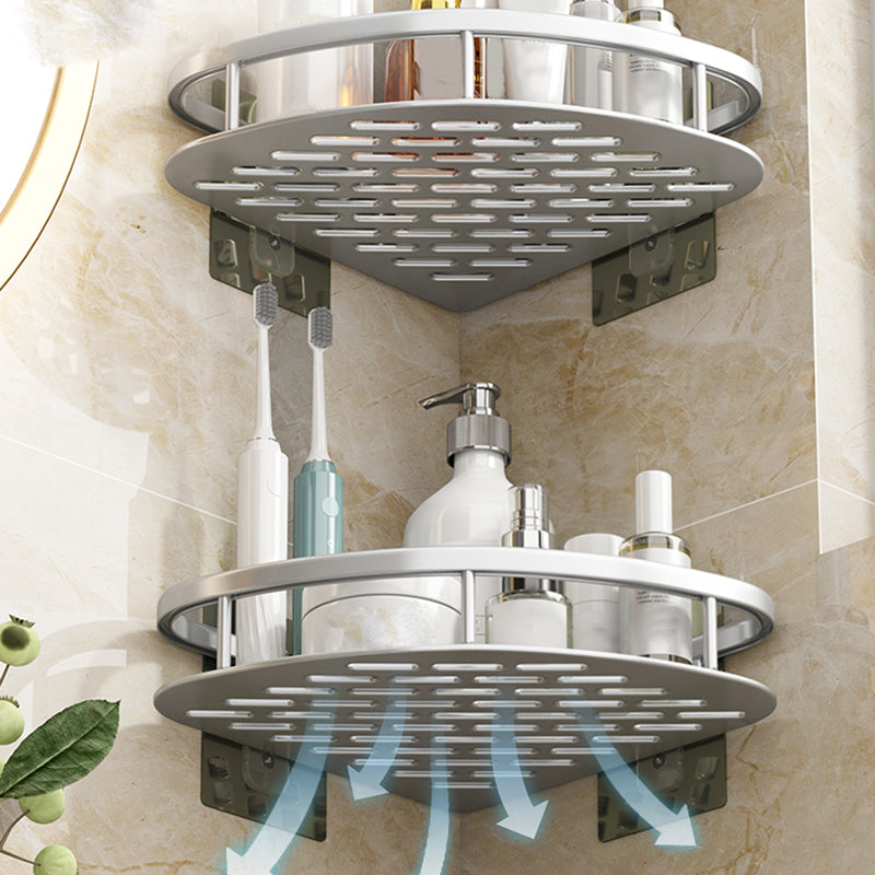 Silver/Black Bathroom Accessories Set Modern 1/2/3 - Piece Bathroom Shelf