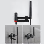 Lever Handle Bathtub Faucet Wall Mount Shower Hose Swivel Spout Bathtub Filling with Hand Shower