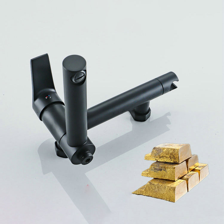 Lever Handle Bathtub Faucet Wall Mount Shower Hose Swivel Spout Bathtub Filling with Hand Shower