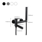 Lever Handle Bathtub Faucet Wall Mount Shower Hose Swivel Spout Bathtub Filling with Hand Shower