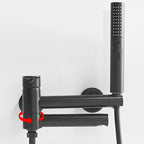 Swivel spout bathtub faucet single lever handle hand shower bathtub filling valve with shower hose