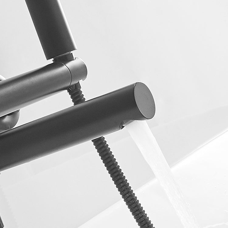 Swivel spout bathtub faucet single lever handle hand shower bathtub filling valve with shower hose