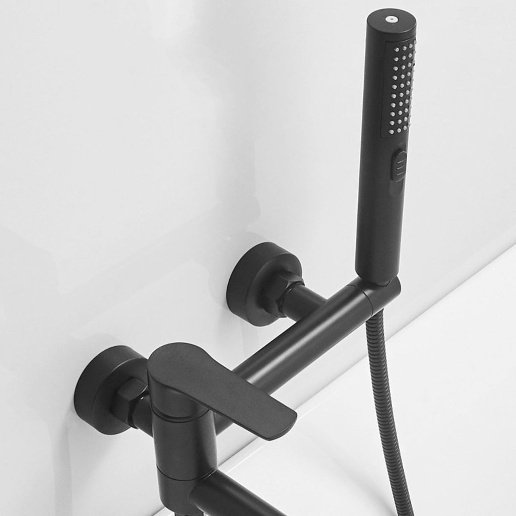 Swivel spout bathtub faucet single lever handle hand shower bathtub filling valve with shower hose