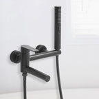 Swivel spout bathtub faucet single lever handle hand shower bathtub filling valve with shower hose