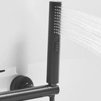 Swivel spout bathtub faucet single lever handle hand shower bathtub filling valve with shower hose