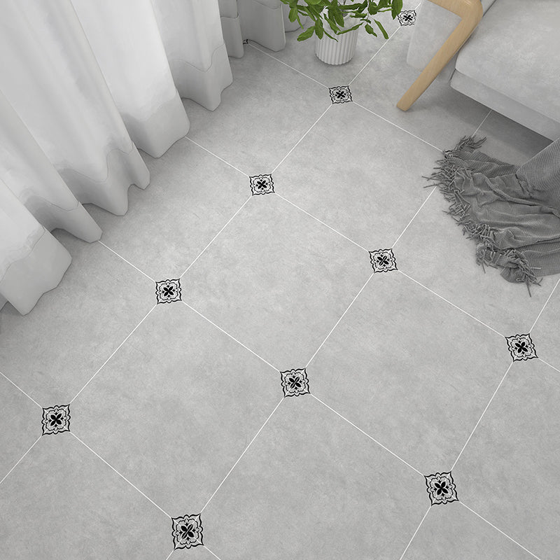 Rectangular Plastic Floor Water-Resistant Fabric Look Floor Tiles