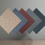 Square Plastic Floor Water-Repellent Fabric Look Peel & Stick Floor Tiles