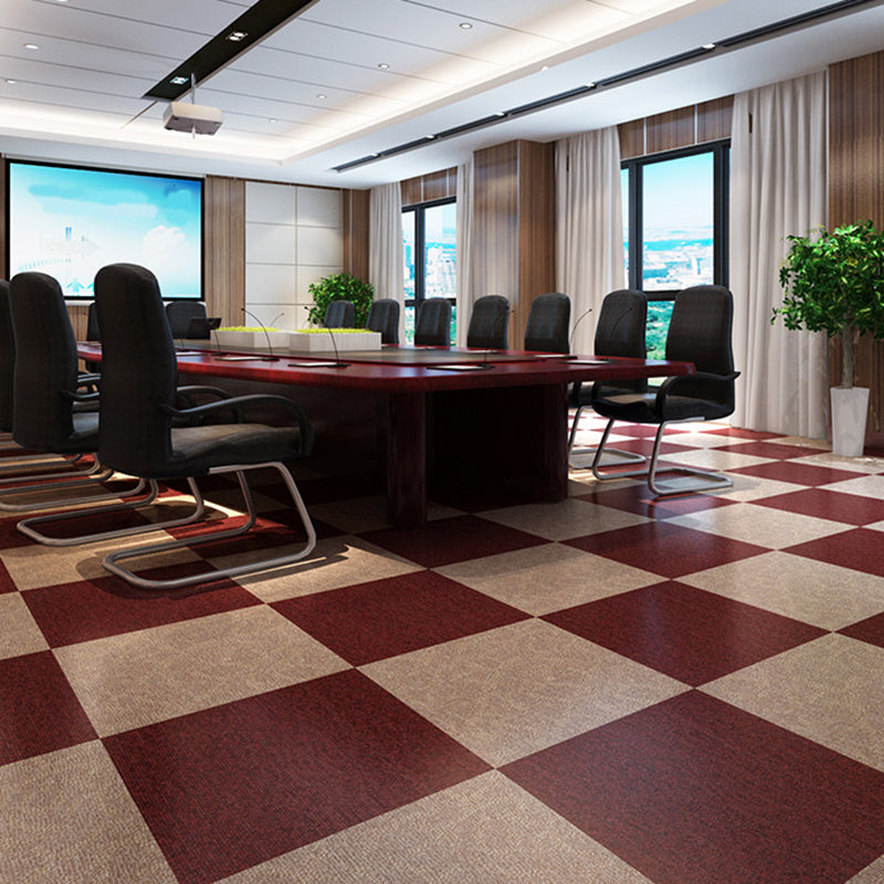 Square Plastic Floor Water-Repellent Fabric Look Peel & Stick Floor Tiles