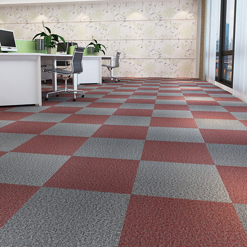 Square Plastic Floor Water-Repellent Fabric Look Peel & Stick Floor Tiles
