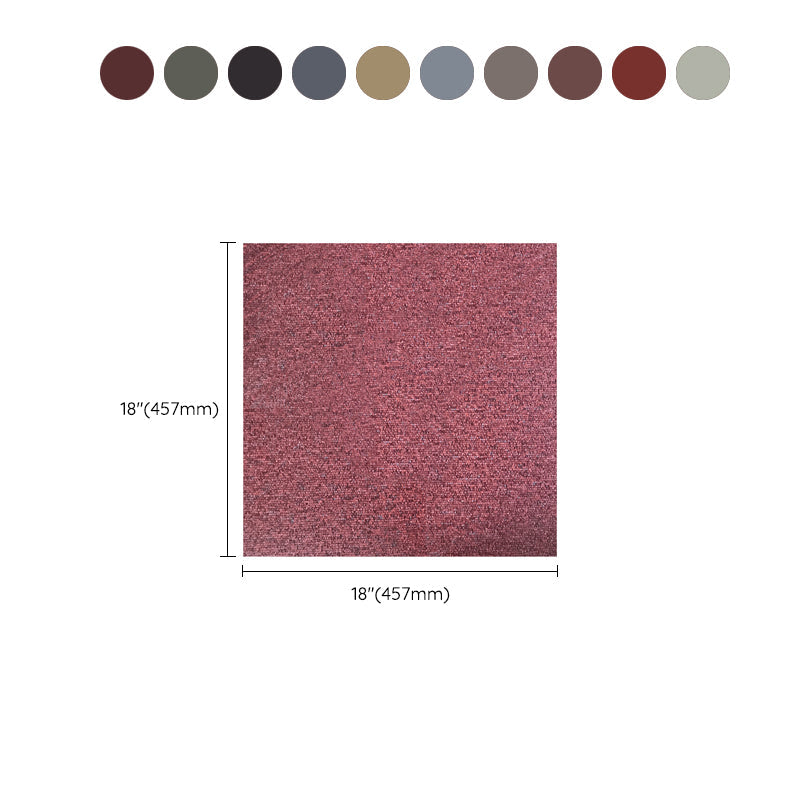 Square Plastic Floor Water-Repellent Fabric Look Peel & Stick Floor Tiles