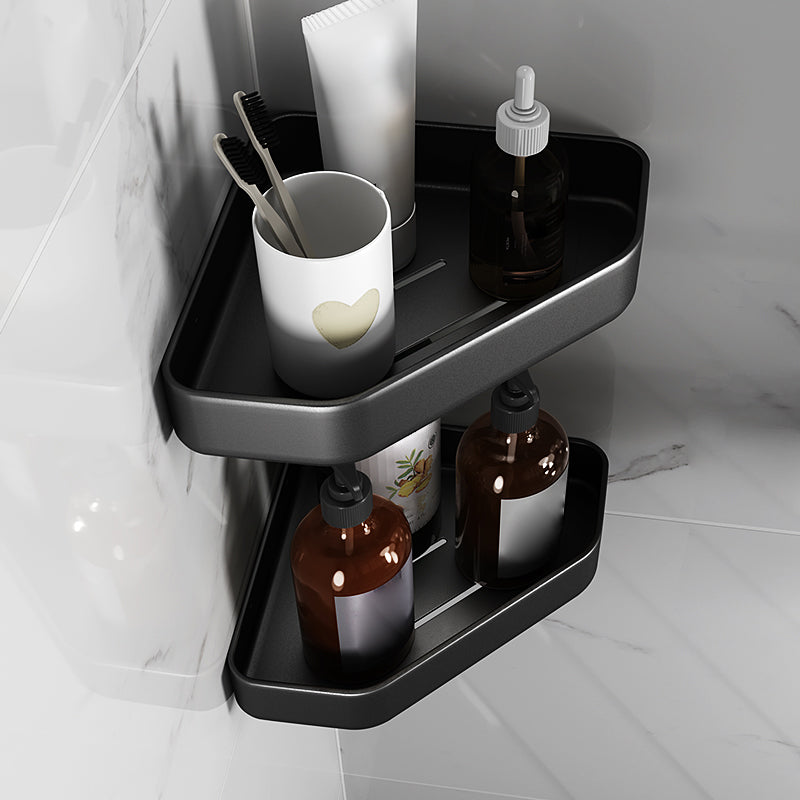 Matt black bathroom accessories set Modern anti-rust 1/2/3-piece bathroom shelf
