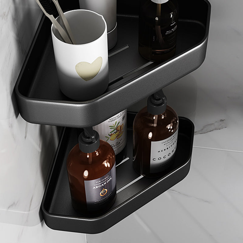 Matt black bathroom accessories set Modern anti-rust 1/2/3-piece bathroom shelf