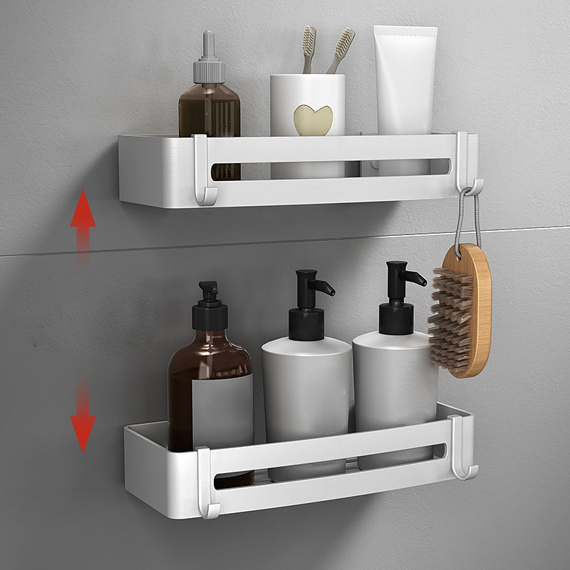 Silver Bathroom Accessory Set Modern Anti-Rust 1/2/3 -piece Bath Shelf