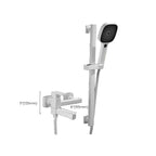White Bath Water Faucet Trim Single Lever Handle Swivel Spout Wall Mounted Hand Shower Bathtub Filler