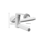 White Bath Water Faucet Trim Single Lever Handle Swivel Spout Wall Mounted Hand Shower Bathtub Filler