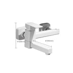 White Bath Water Faucet Trim Single Lever Handle Swivel Spout Wall Mounted Hand Shower Bathtub Filler