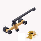 Modern Bathtub Faucet Trim Black Wall Mounted Swivel Spout with Hand Shower