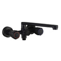 Modern Bathtub Faucet Trim Black Wall Mounted Swivel Spout with Hand Shower